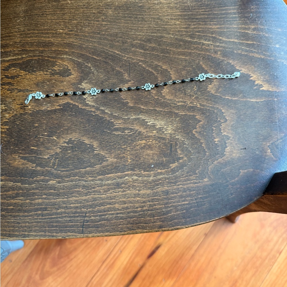 Brighton Silver and Black Floral Bracelet